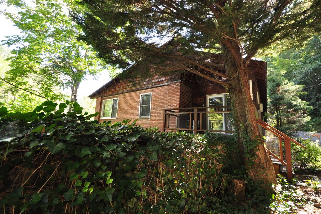 The Hide Away is in the back right corner of a home with 3 apartments.