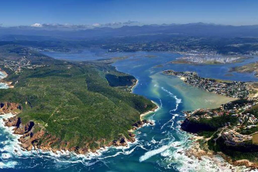 Aerial View of Knysna Heads and Lagoon and Thesen Islands