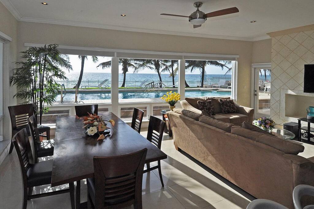 Family view from kitchen