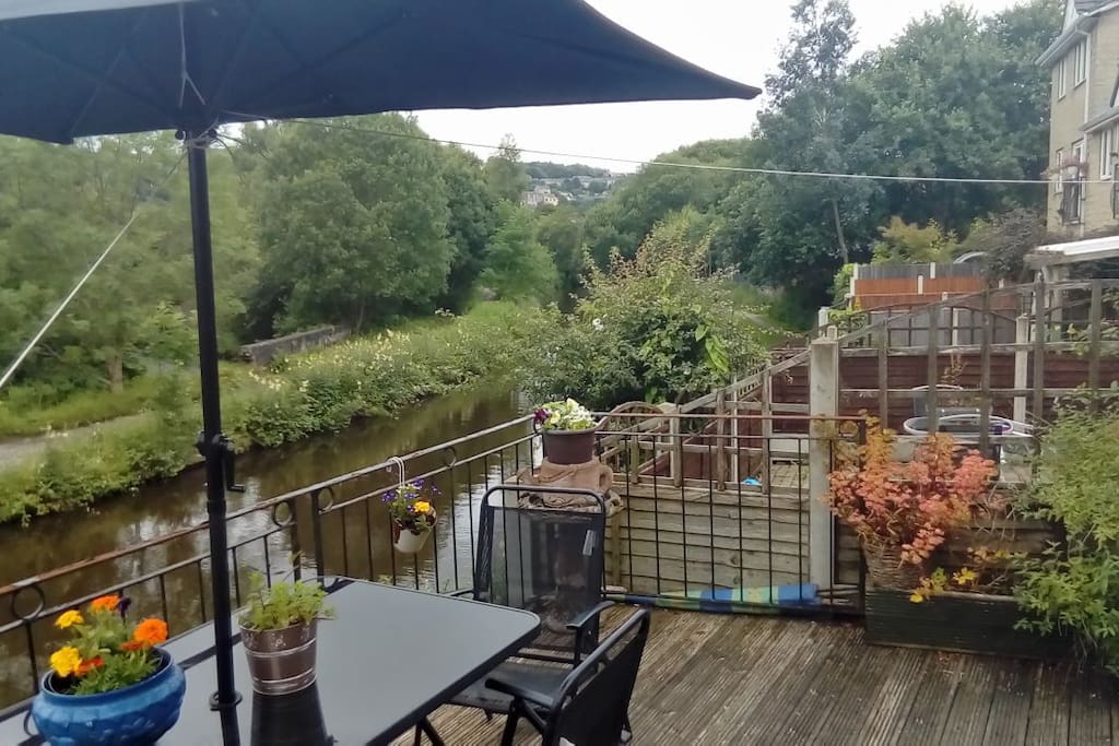 Garden terrace accessed from the side of the property