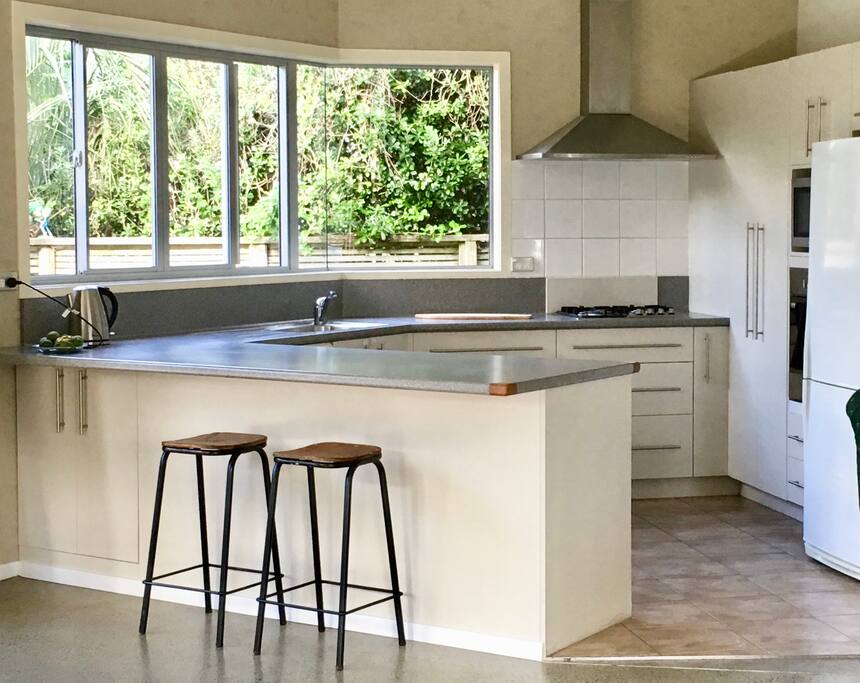 Large bright well equiped kitchen with Dishwasher