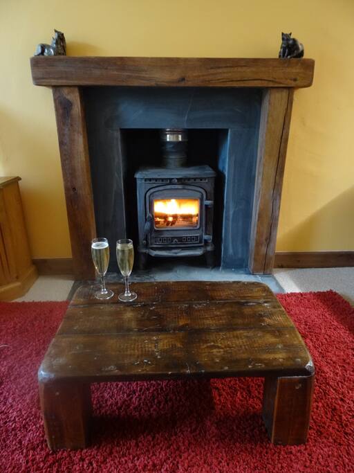 Romantic wood burning stove