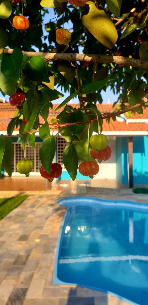 House well located with swimming pool and air-conditioning.