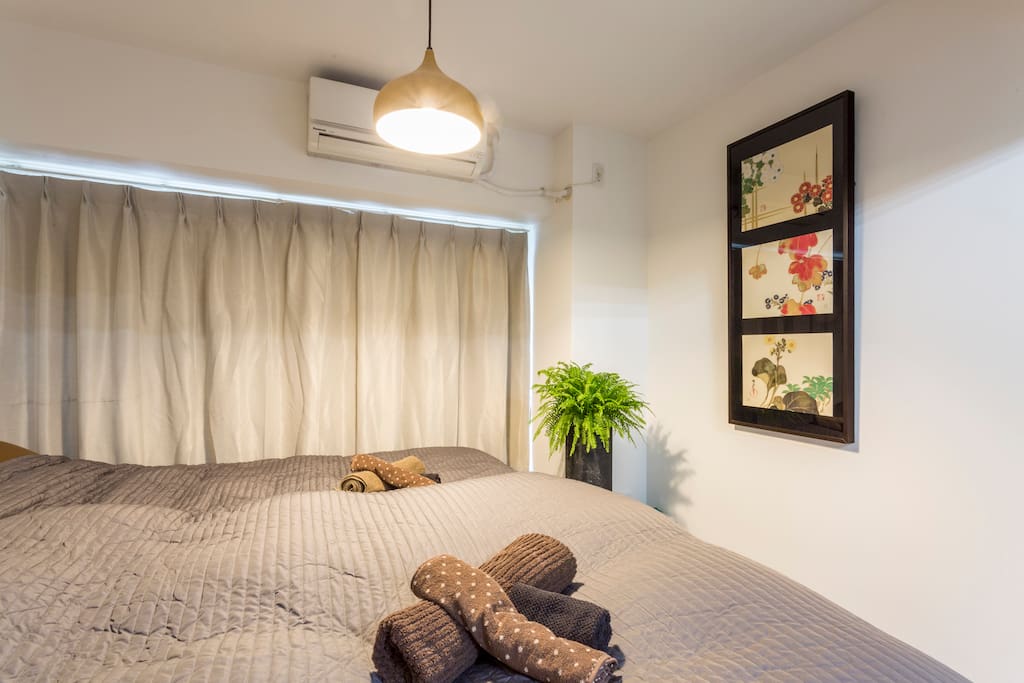 Comfortable bed with new sheets