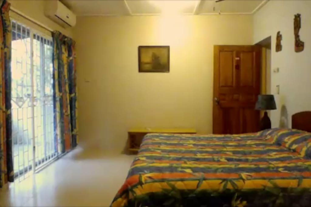 Spacious bedroom with patio