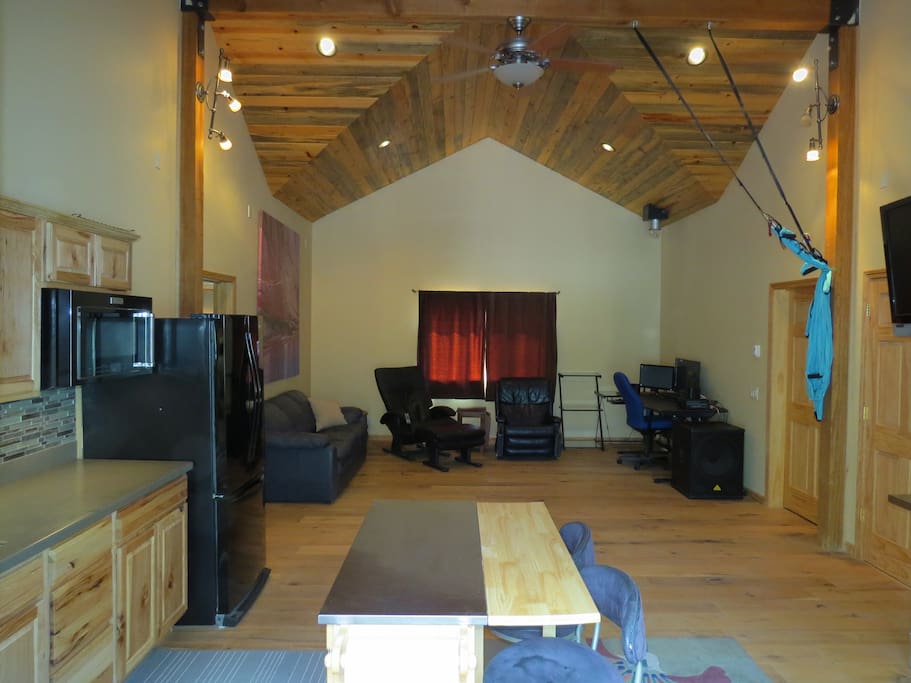 That's a yoga sling hanging from the ceiling. Try it out!