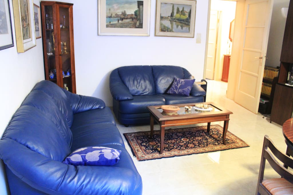 Secondo salotto: Due divani, tavolo, televisione. FOTO TEMPORANEA: una volta arredato per ospitare i clienti, il salotto si presenterà diversamente!