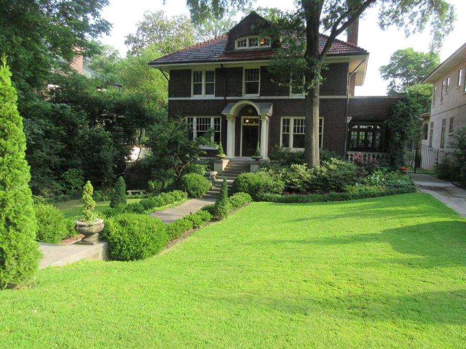 The grand entrance that welcomes you through our "sunken" garden and into our home.