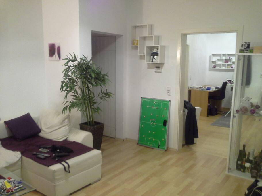 view from living room to guest room
