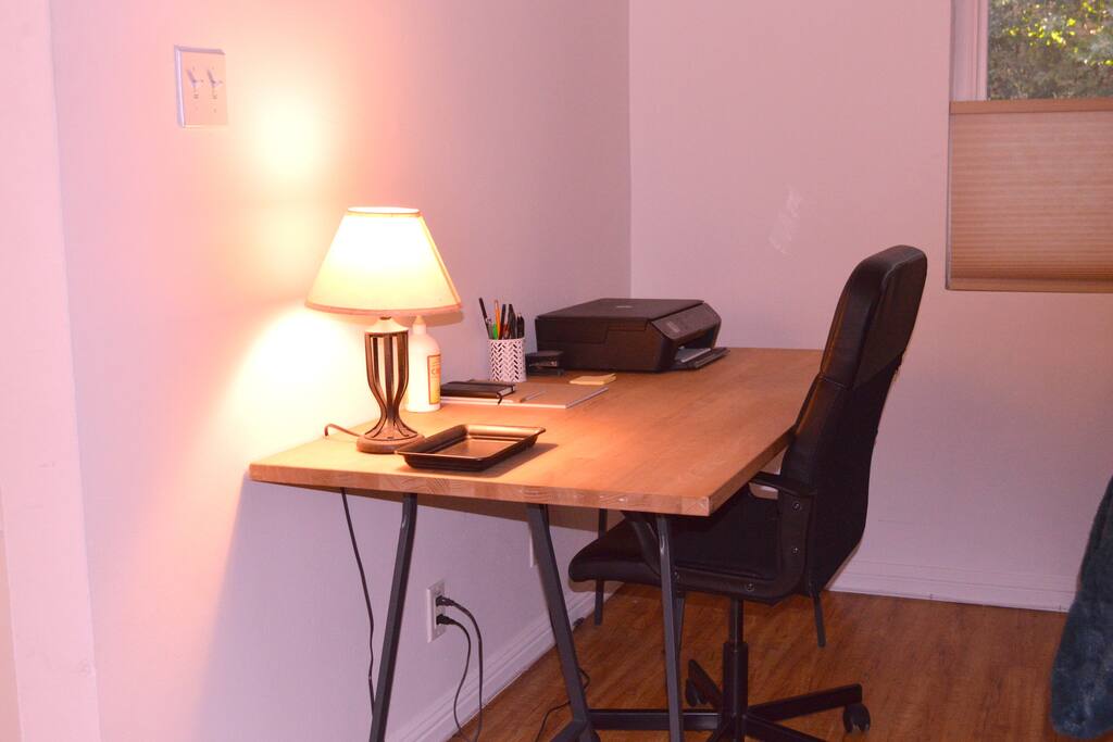 Cleared workspace including printer for your office needs