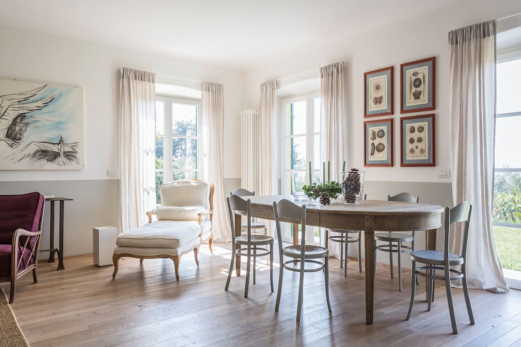 Large living room with dining area