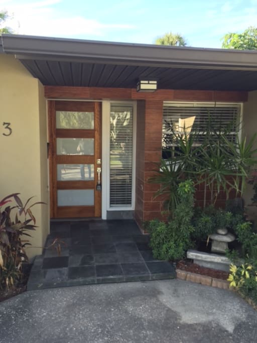 Water feature and newly updated entranceway