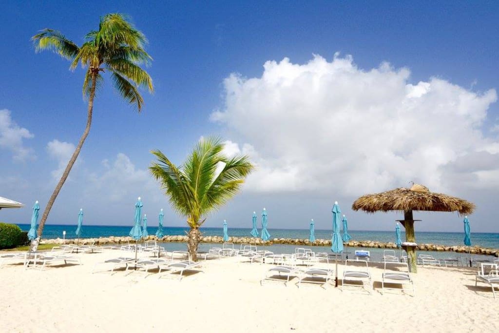 Beach is just steps away from the condo