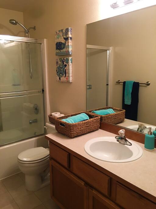 Private bathroom - directly across from the bedroom.