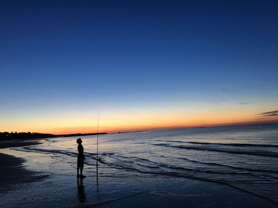 Sunset fisherman