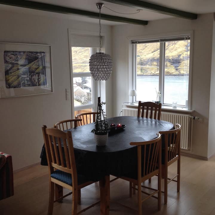 cozy home by the river; funningsfjørður, eysturoy