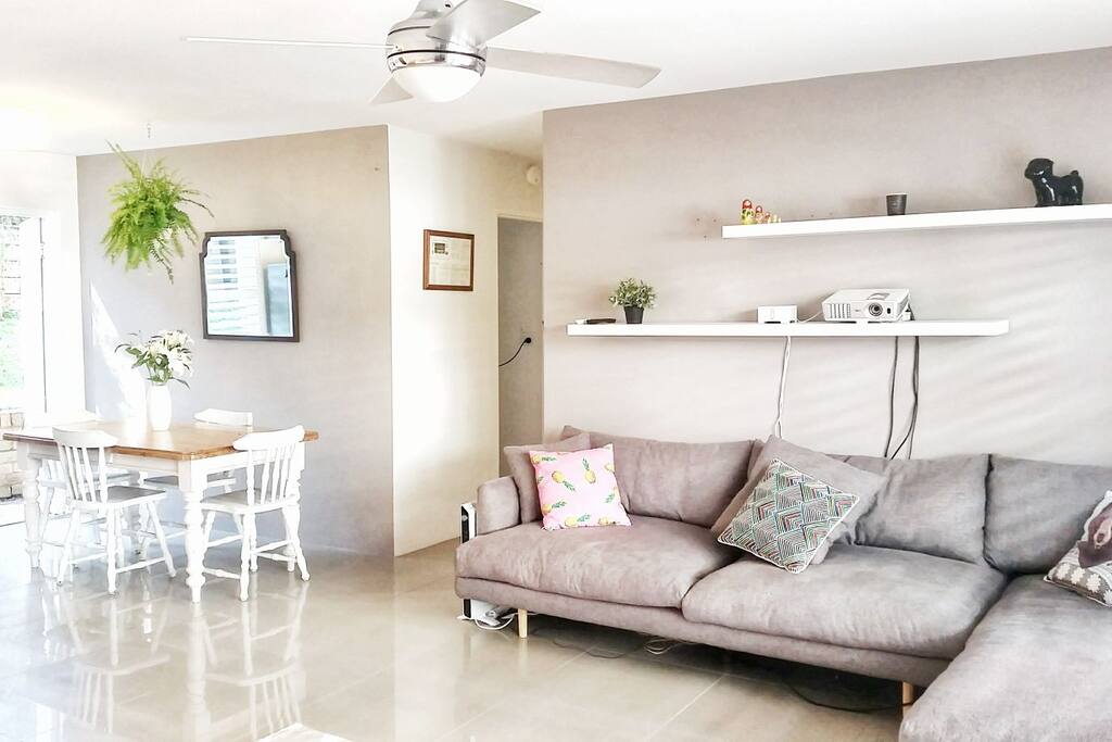 A super comfy sofa with a home entertainment system, ready for you to sit back and relax!