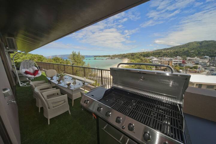 F 320㎡  恩納村180 panoramic sea view 4BR 2Baths 海2分歩