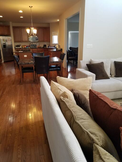 Kitchen and main living room area.