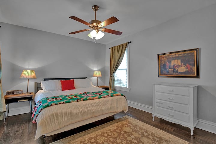Spacious, comfortable master bedroom with a king bed when you're ready to rest. 