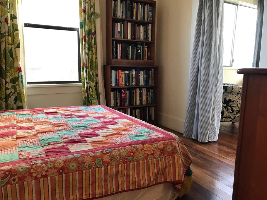 Your room is in a cozy corner of the house directly off the living room.