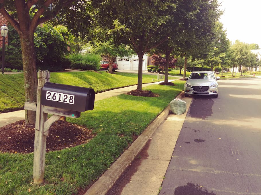 Park on Street at least six feet from mail box.