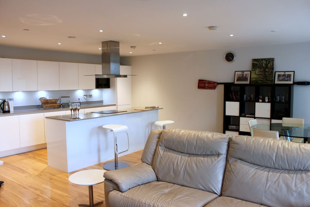 The living room where you can relax to watch TV, have dinner, or just do some reading!