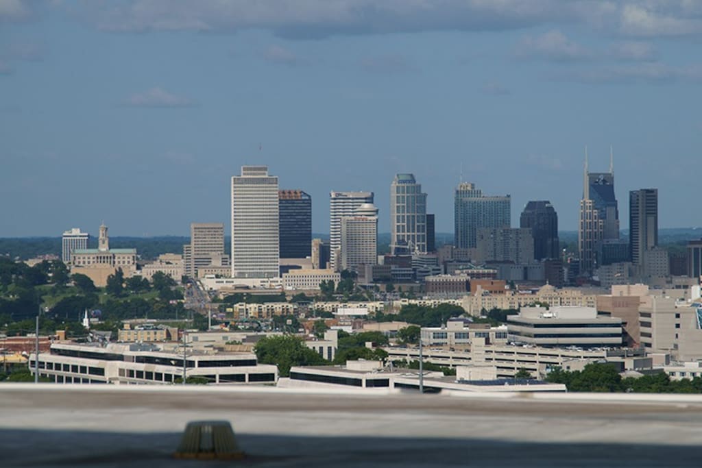 A beautiful Nashville skyline that you are able to view from the front yard!