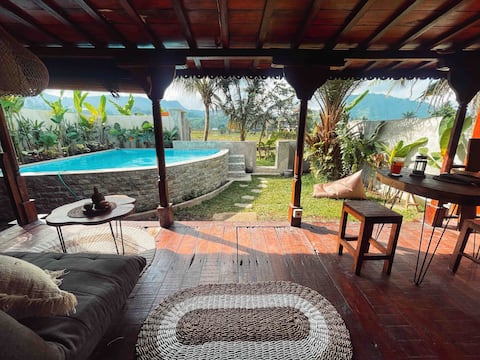 Kudus Hut - Sidemen Private pool & ricefield view