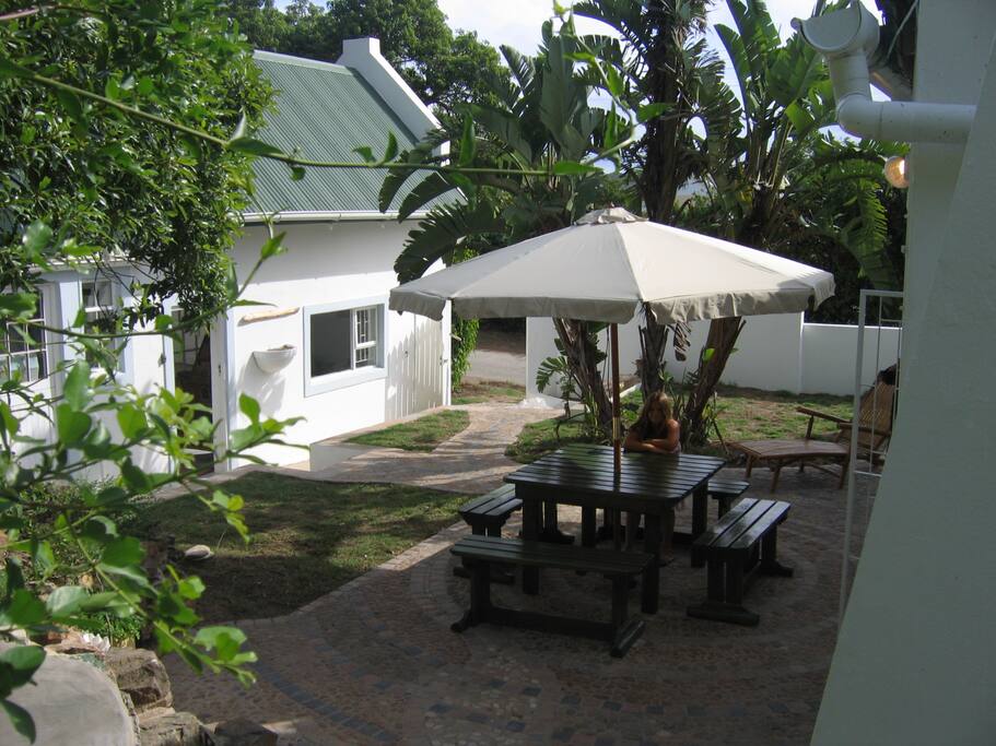 Outdoor living, sheltered from summer East wind