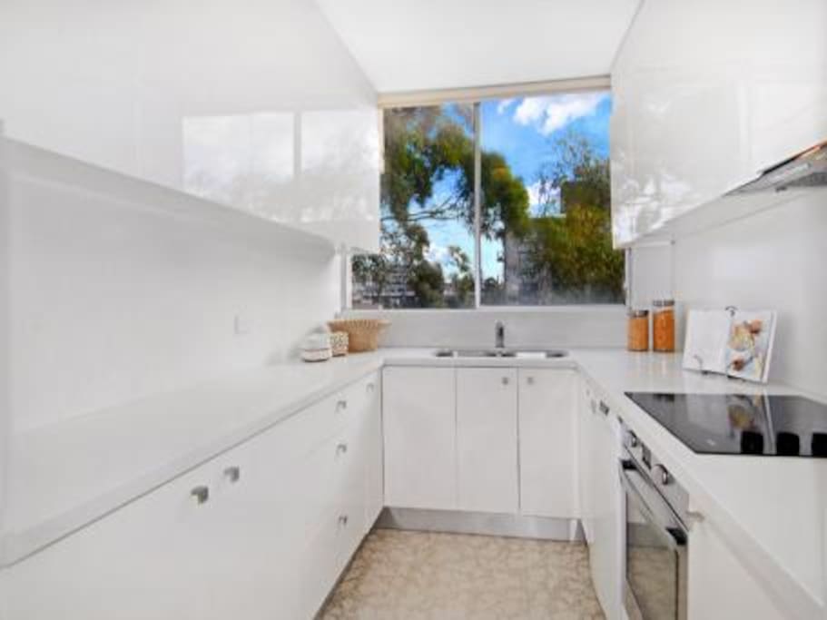 Fully equipped kitchen with spacious fridge freezer
