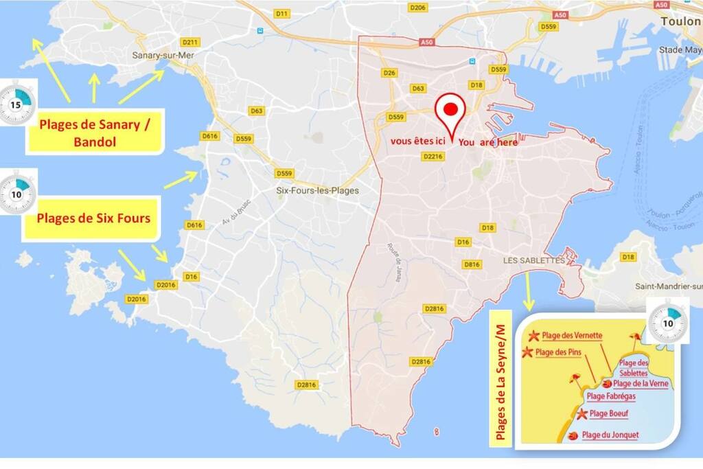 Les plages à proximité en moins de 10 min !