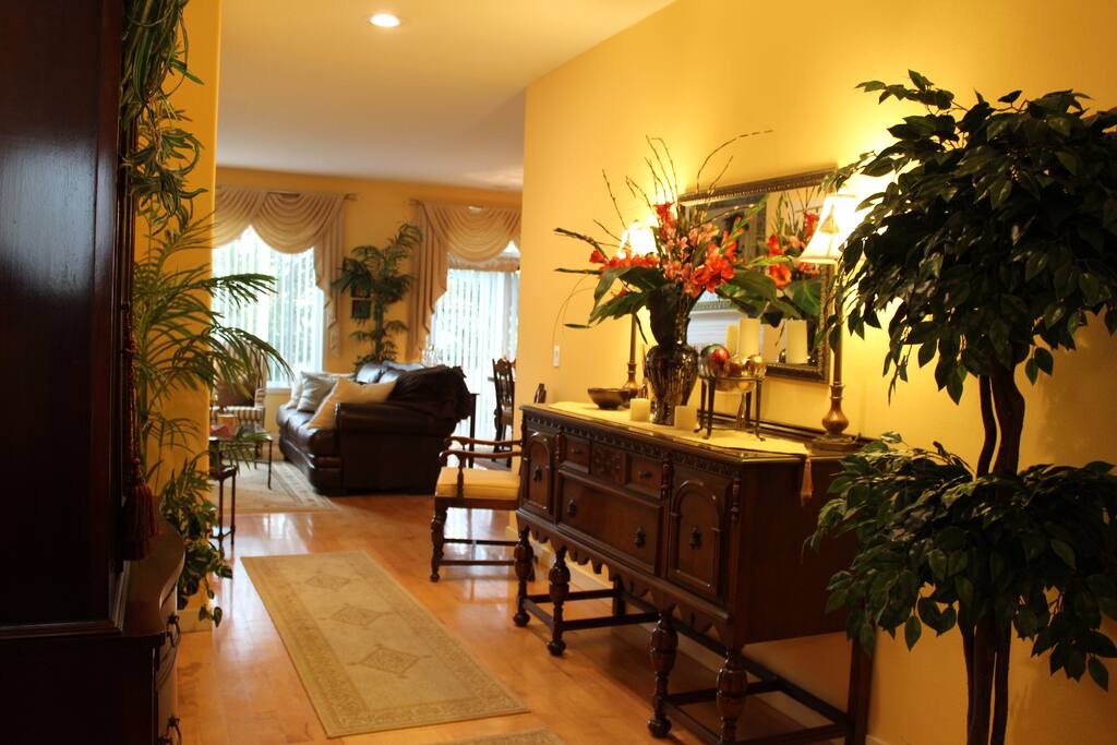 Elegant decor entry hallway.