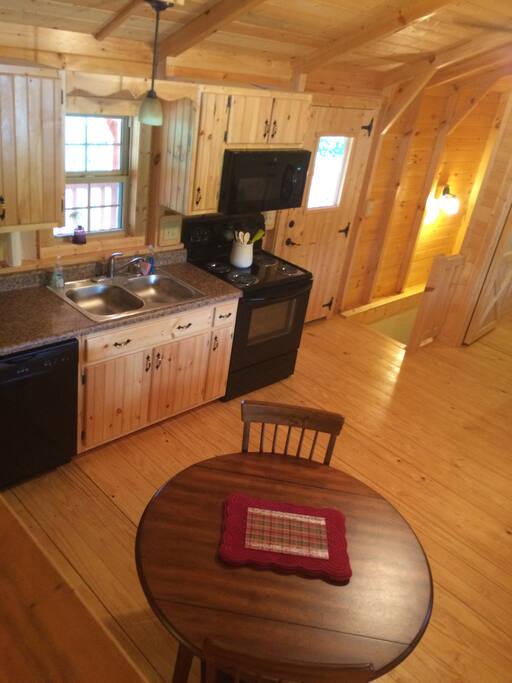 View from loft showing kitchen