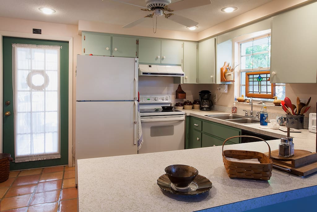 Well appointed kitchen for cooking at home. Even a mixer for making cookies!