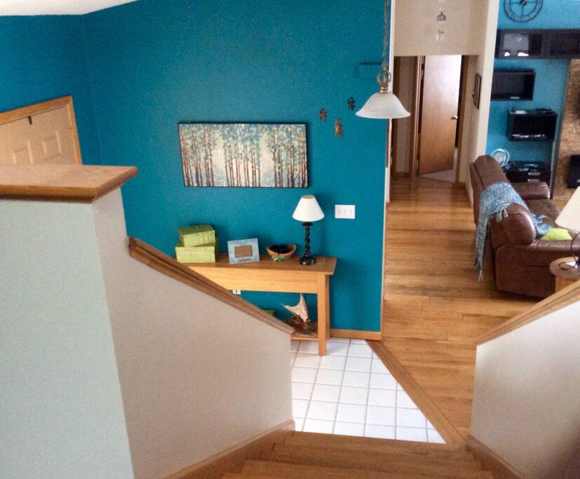 The first and second floors are open to one another.