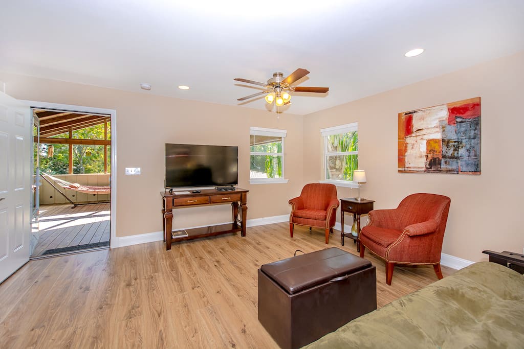 Living area leading out to the deck.