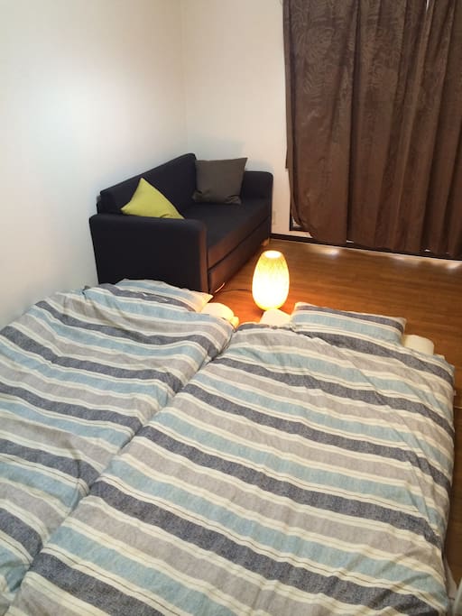 2 sets Futon and 1 sofabed.