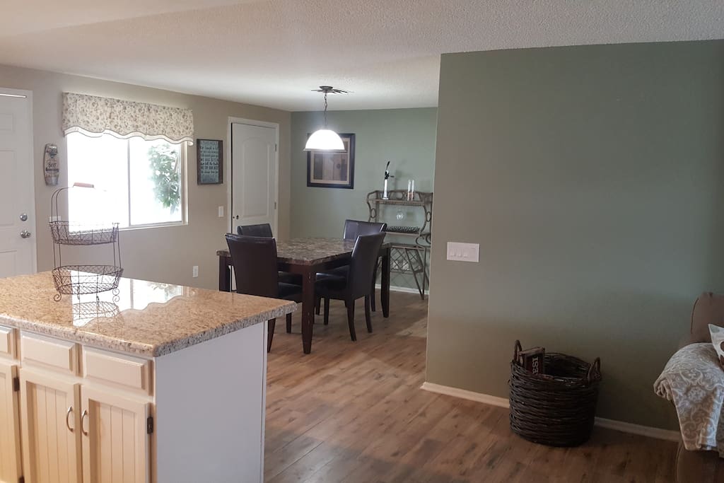 Sit down and eat with your family/friends in our feel like your home dining room.