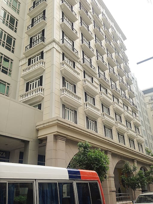 Facade of the building at day