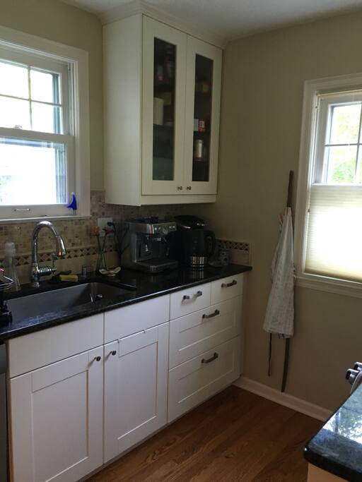 Nicely equipped kitchen.