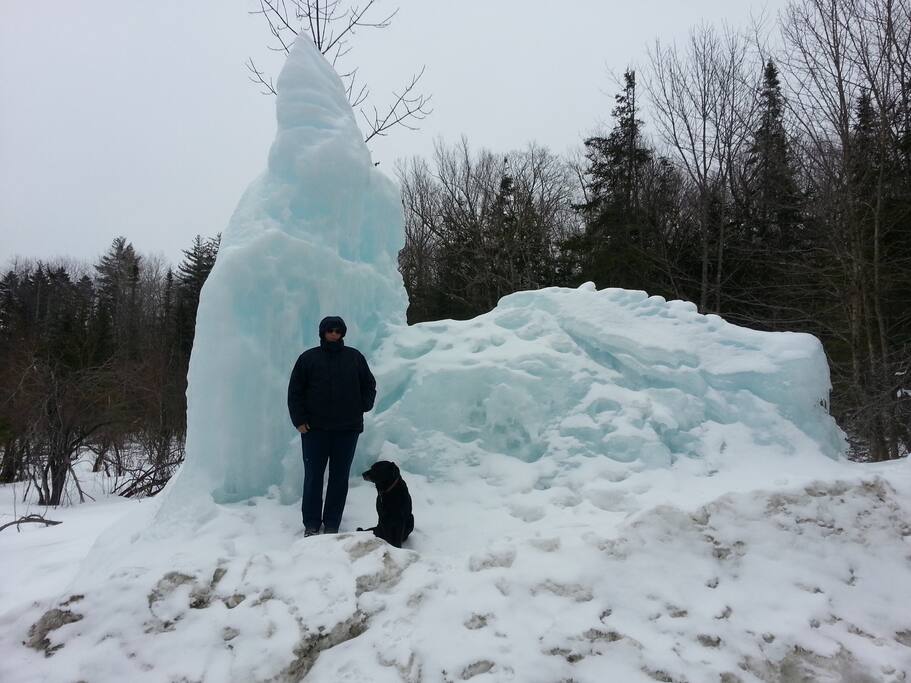 Natural spring ice sculpture