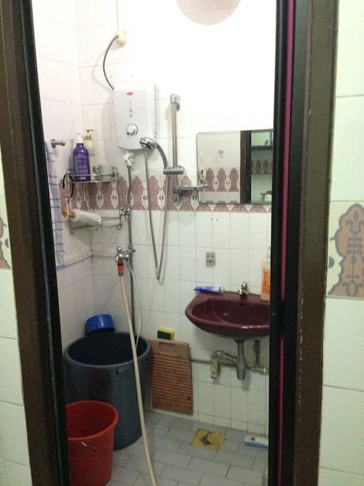 Toilet with shower facilities