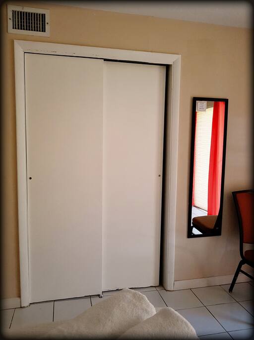 Closet with coat rack