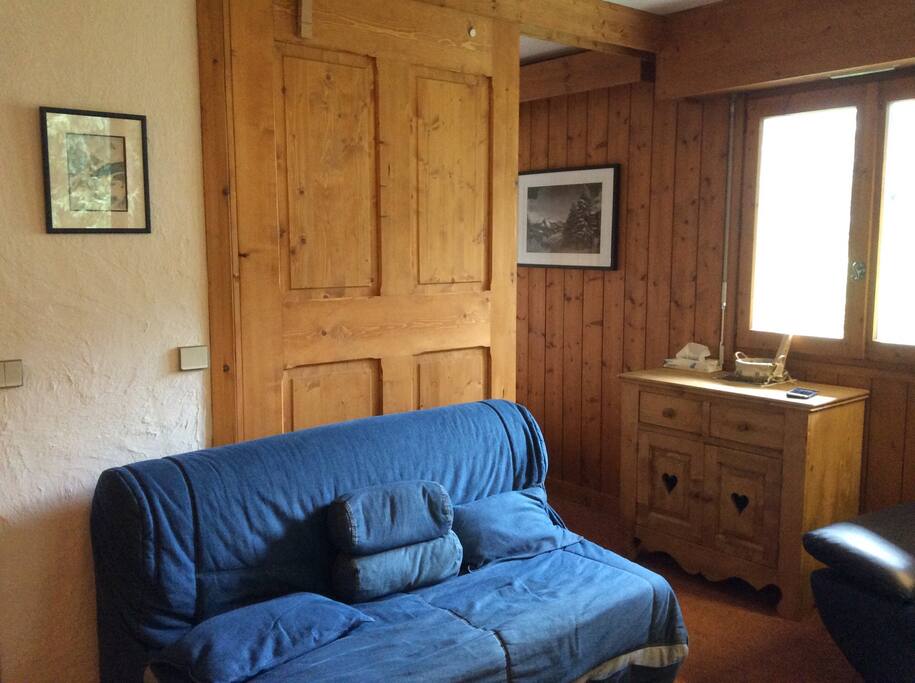 Sofa bed in the living area for additional beds