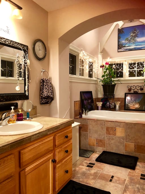 Roomy Bathroom Vanity area.