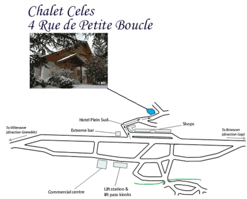 Chalet location in respect to slopes