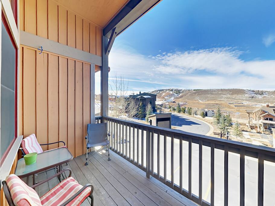 The private balcony provides the perfect spot to relax.