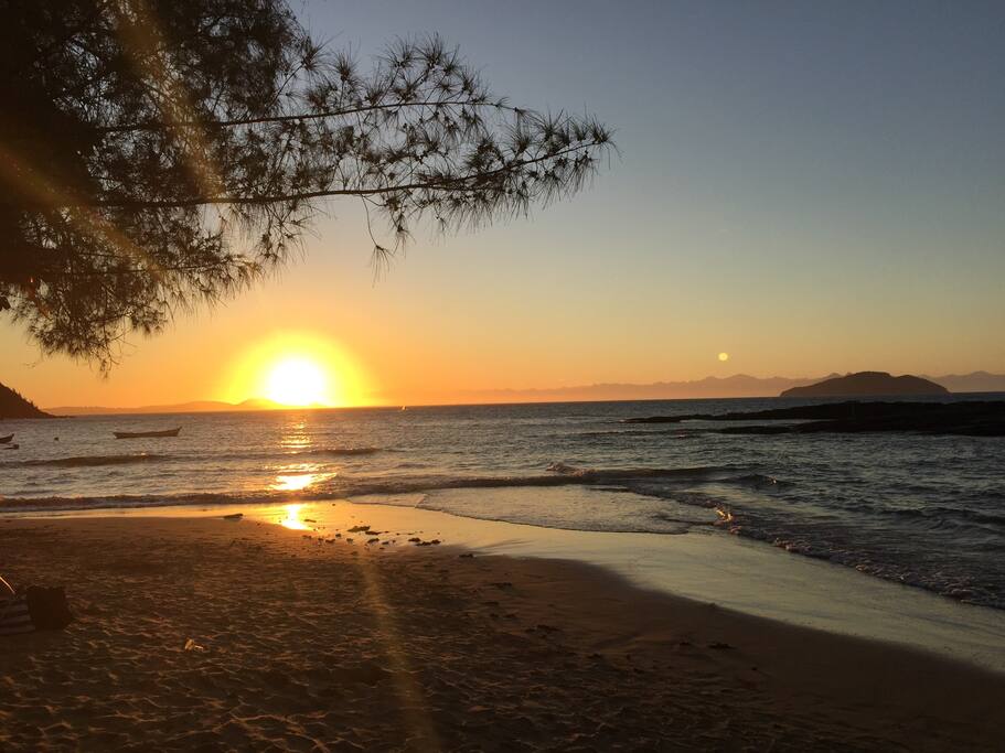 Sunset at Tartaruga Beach. 10min walking distance from our Beach Family-Villa in Buzios .