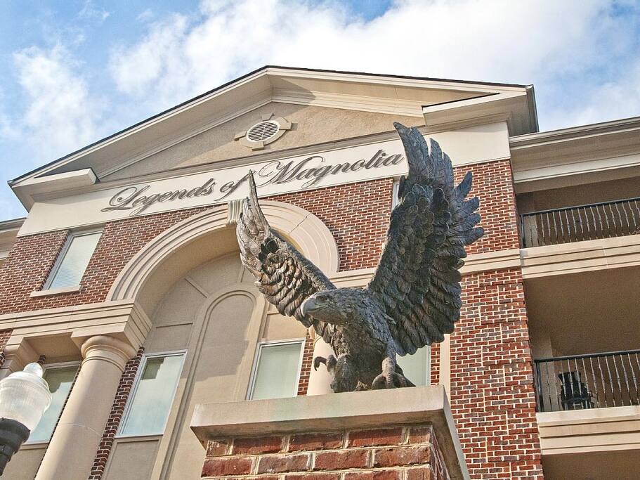 Legends of Magnolia. Covered secure parking garage beneath with elevators.